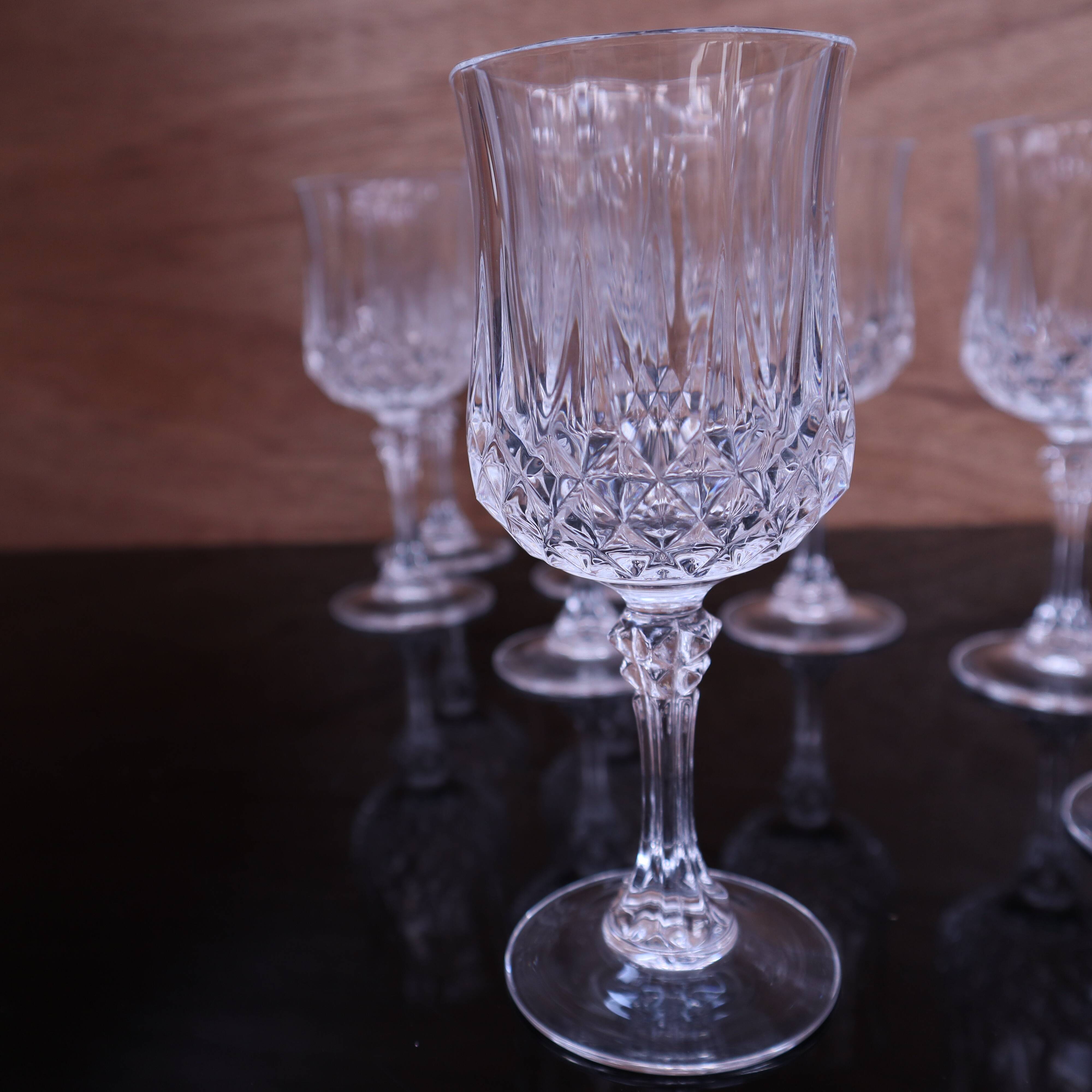 8 Crystal d'Arques Longchamps water glasses