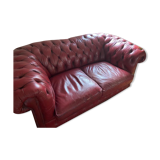 Sofa chesterfield red leather