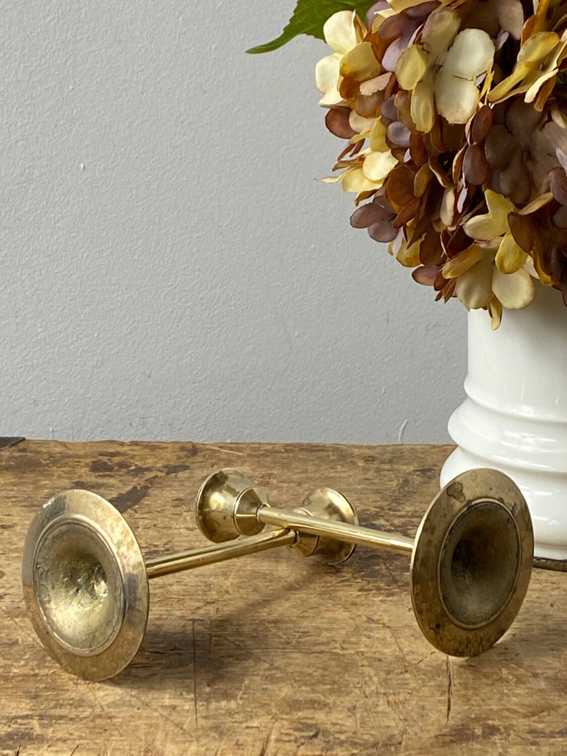 Vintage brass candle holders