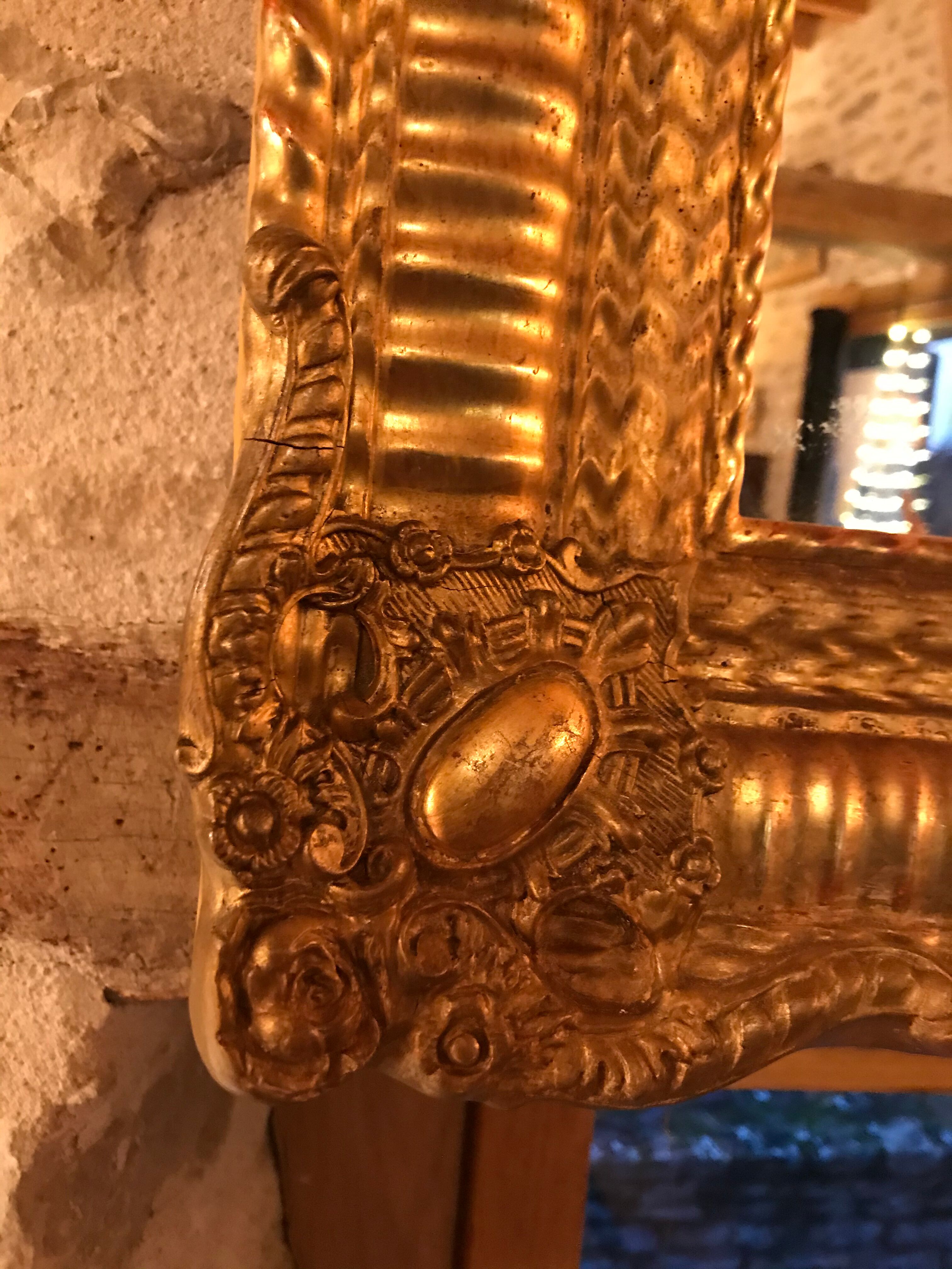 Mirror Louis XV - XVI with gold leaf 80x94cm