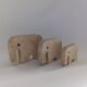Set de 3 figurines éléphants en travertin Fratelli Mannelli
