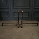 Pair of 19th century iron and brass andirons