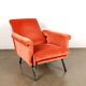 Vintage armchair from the 1960s-70s in metal and velvet, Italy.