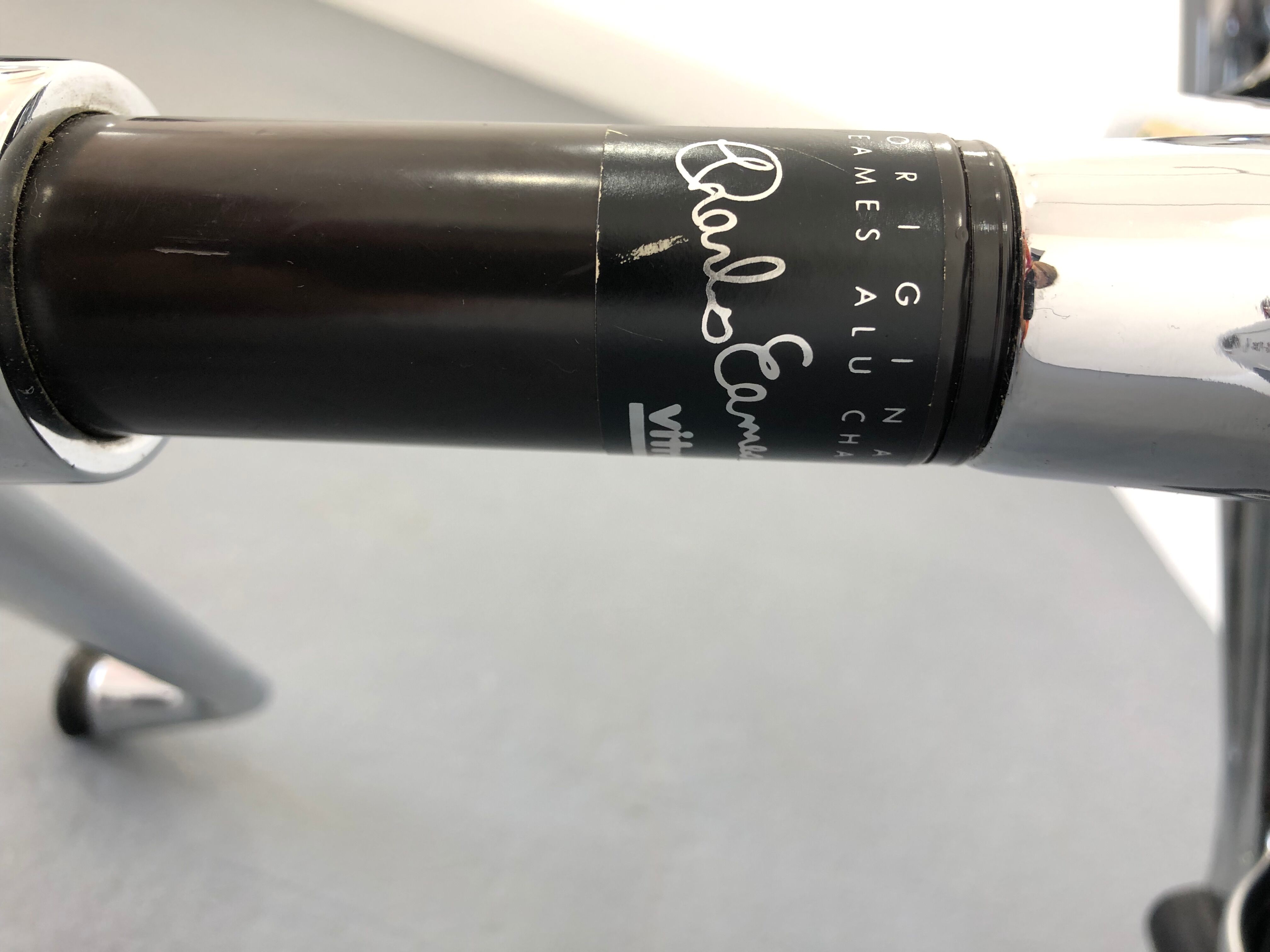 Black leather Ea-109 armchair by Charles Eames for Vitra