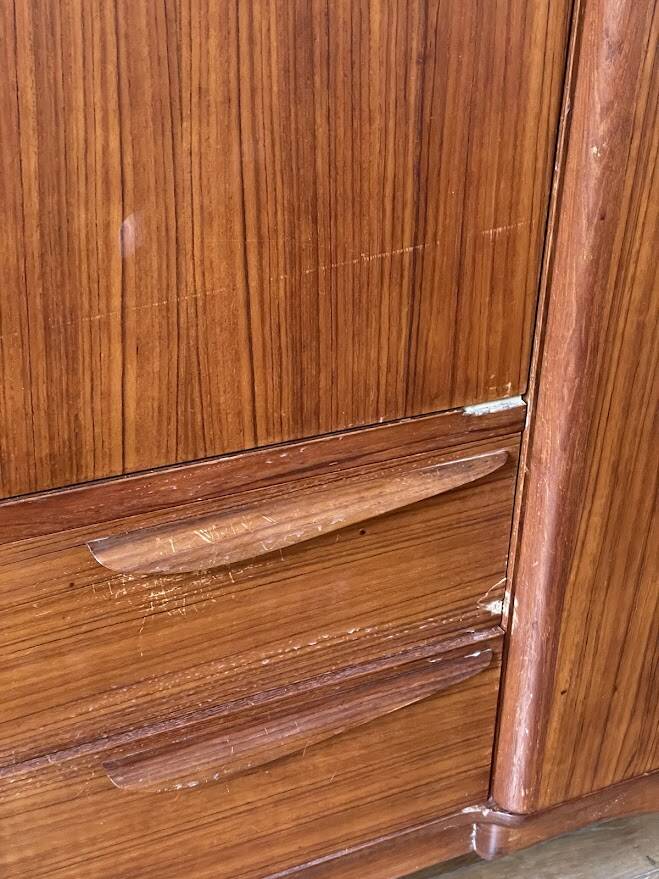Vintage Scandinavian style teak wardrobe from the 1960s by Tricoire and Vecchione.