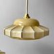 Pair of suspensions in opaline glass cream and silver border art deco 30s