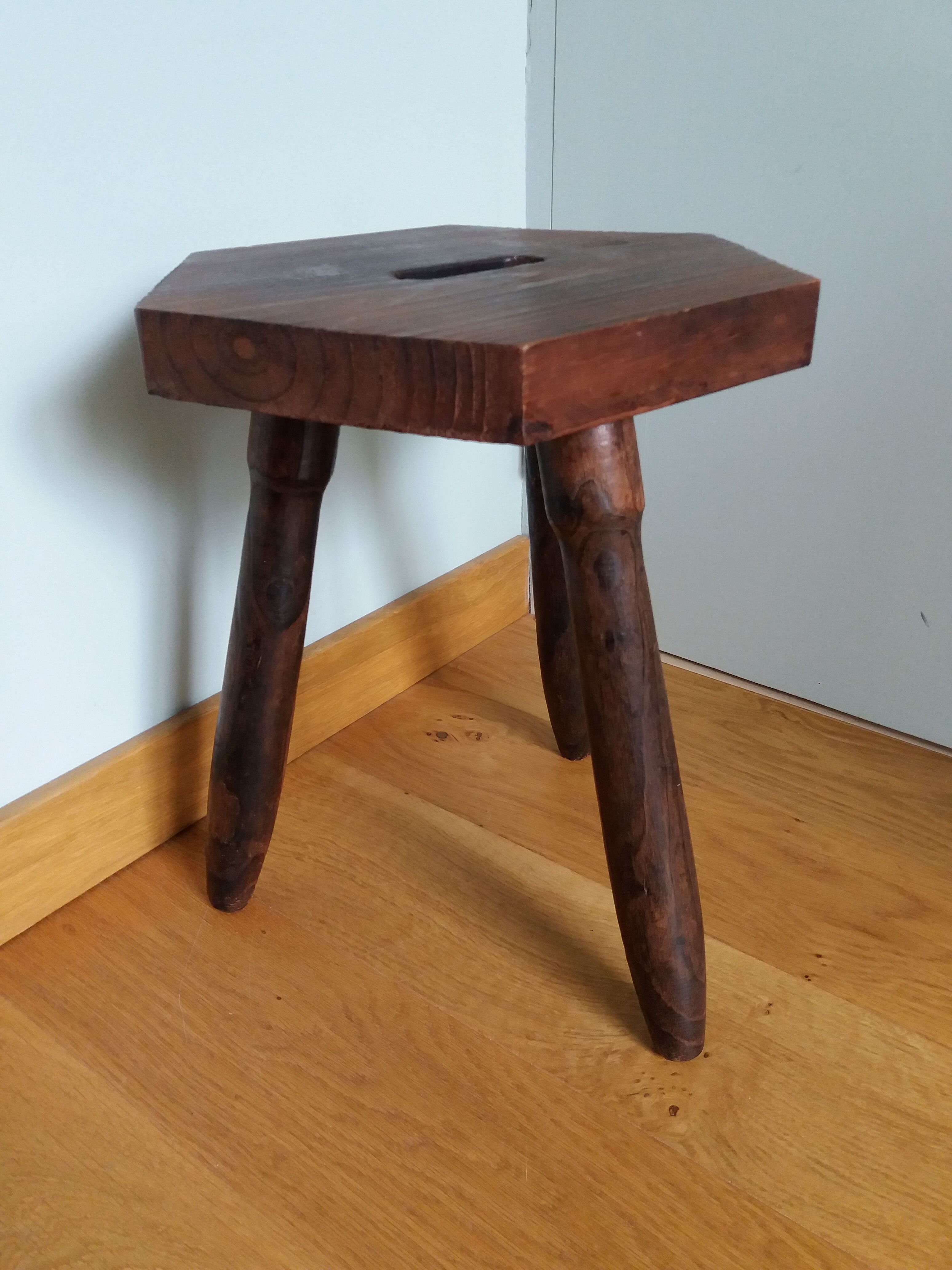Wooden tripod stool