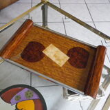 Plateau, serving - Wood, glass, metal - about 1940