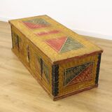 Antique painted folk art wedding chest