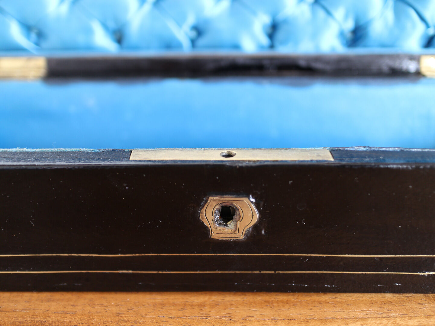 Glove box in ball marquetry
