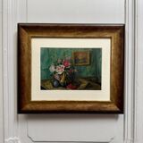 Watercolour on paper still life bouquet of flowers 20th century by Rivoto