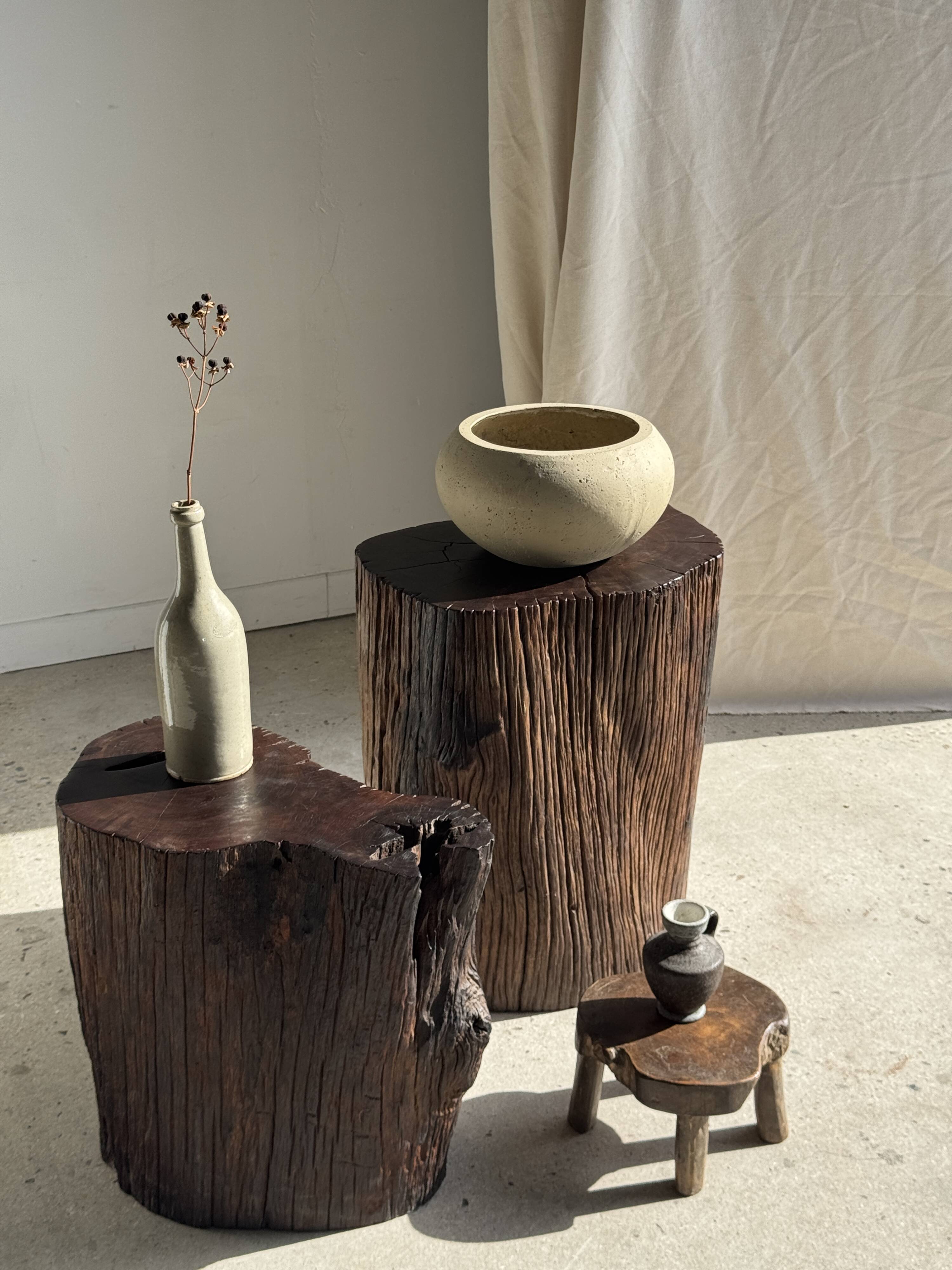 Bouteille vintage en grès beige moucheté H31