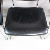 Set of 4 vintage tubular steel lounge chair