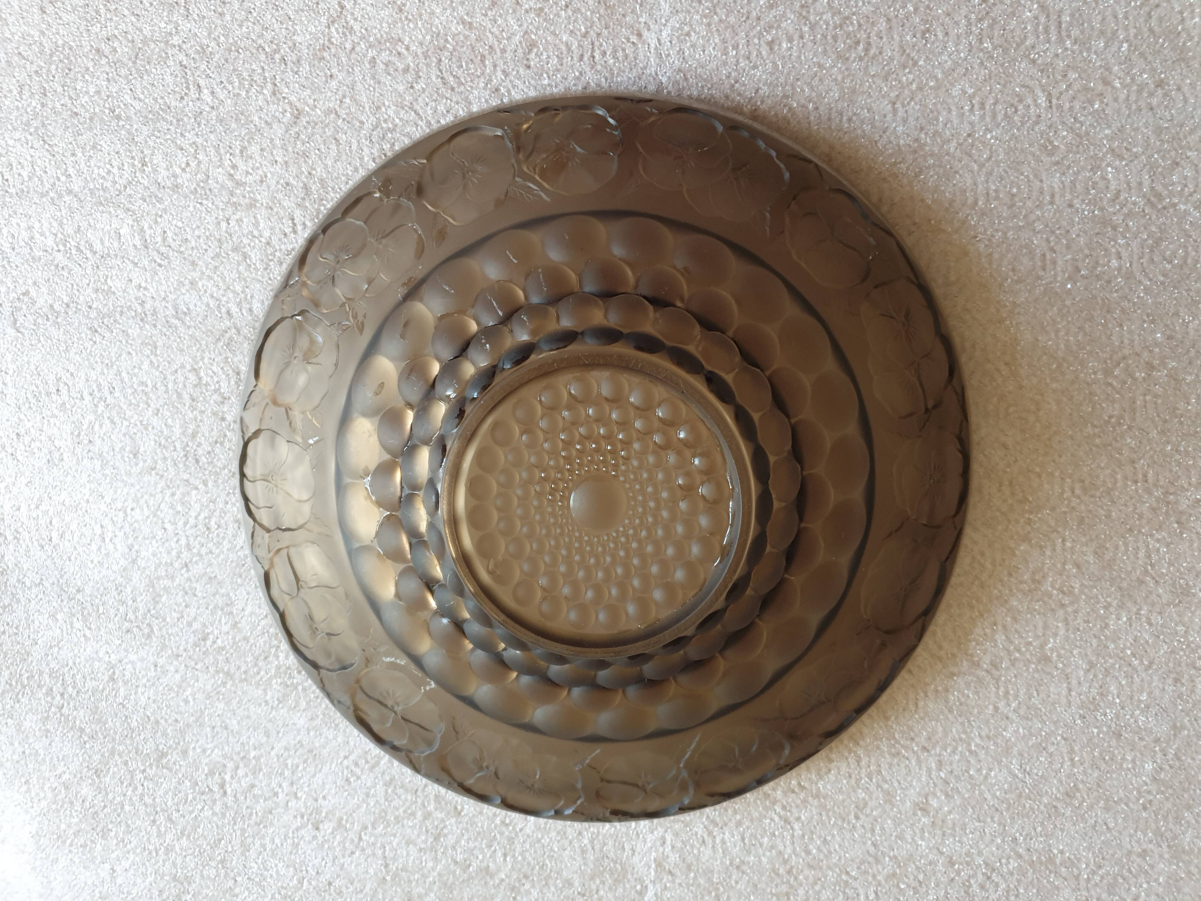 Art Deco fruit bowl circa 1930 in brown smoked glass