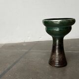 Brutalist studio pottery vase in East German style from the mid-century by Kerstin & Ralf Unterstab for Kunsttöpferei Unterstab KTU, 1960s.