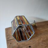 Vintage stained glass pendant light