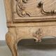 Louis XV style curved chest of drawers with 4 drawers in raw solid oak