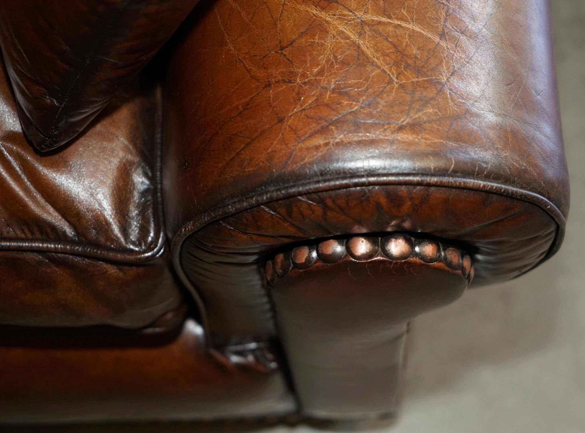 Pair of Ralph Lauren Jamaica club sofas restored in leather.