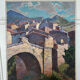 Painting signed sunny village soft colors