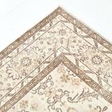 Vintage All-Over Floral Beige & Brown Turkish Rug, 212x317Cm