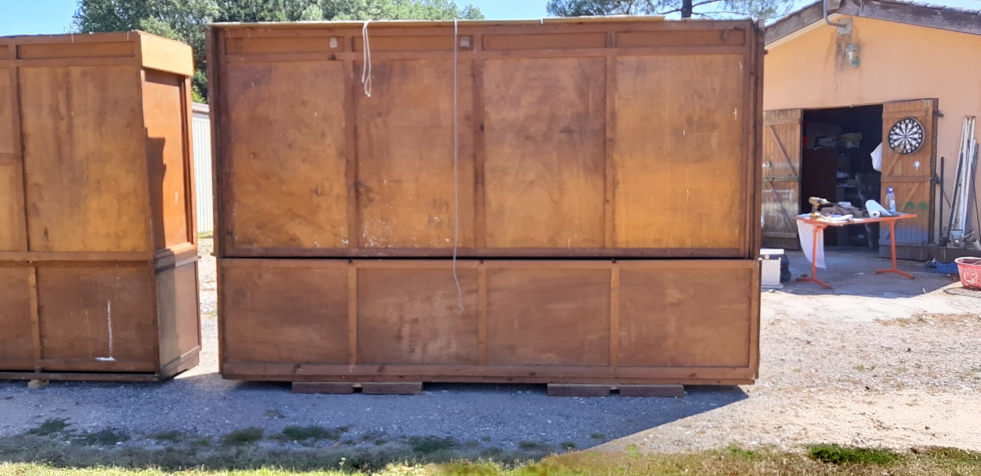 2 wood store furniture and glass doors