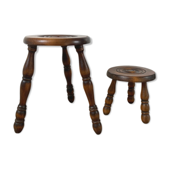 Pair of tripod stools