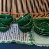 Lot of 6 cups and under green ceramic cups