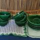 Lot of 6 cups and under green ceramic cups