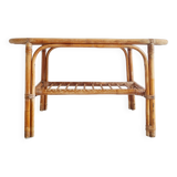 Rattan and bamboo coffee table