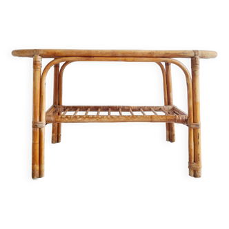 Table basse rotin et bambou