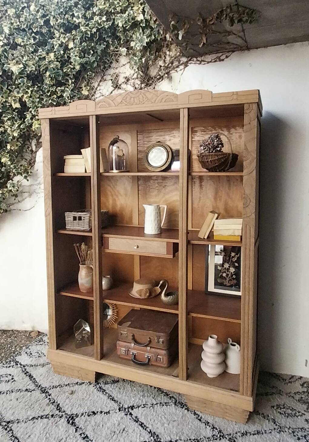 art deco wardrobe, bookcase