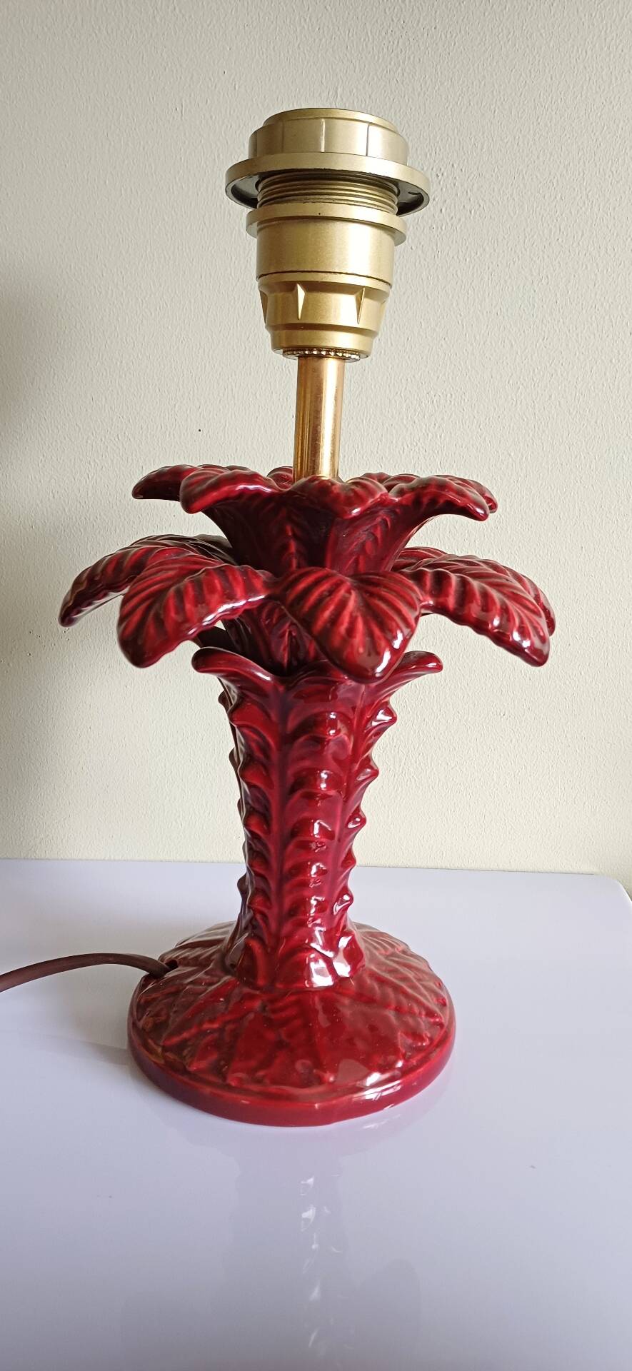 Pied de lampe palmier céramique