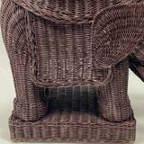 Rattan and bamboo elephant pedestal or side table, France, 1970s