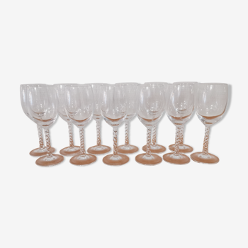 Verres à pied torsadé en cristal d’Arques