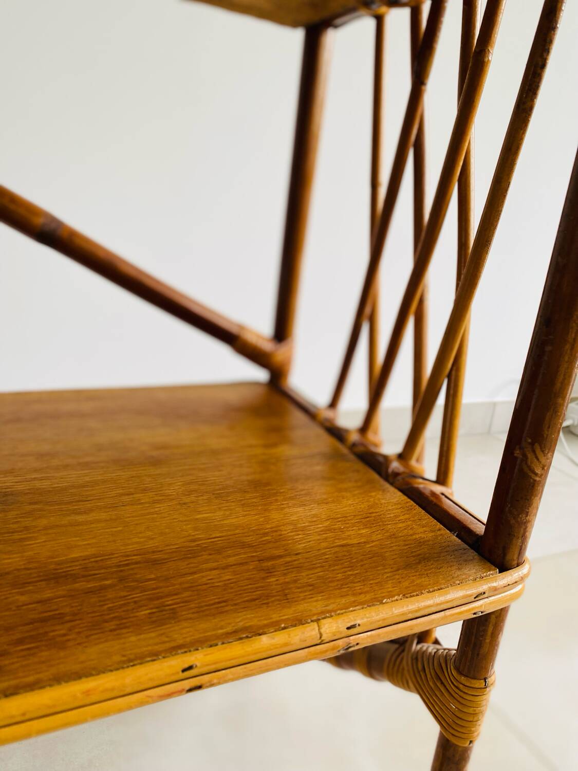 Vintage rattan shelf