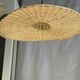 Small suspension, rattan luminaire in hat shape D:60cm