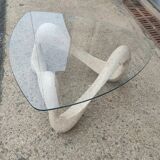 Free-form travertine coffee table circa 1980