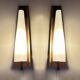Pair of Large Scandinavian Teak Glass Wall Lights