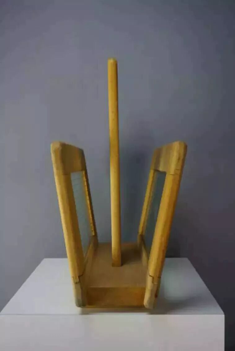 Wooden and glass magazine rack