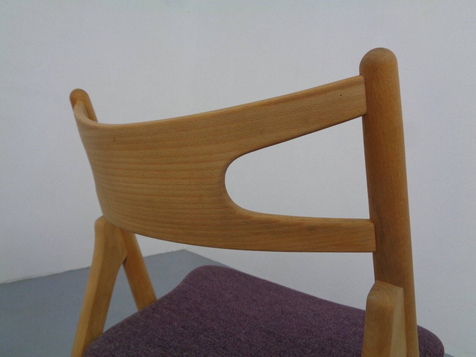 CH 29 Sawbuck Chairs in Oak and Wool by Hans J. Wegner for Carl Hansen & Son, 1950s, Set of 2