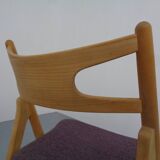 CH 29 Sawbuck Chairs in Oak and Wool by Hans J. Wegner for Carl Hansen & Son, 1950s, Set of 2