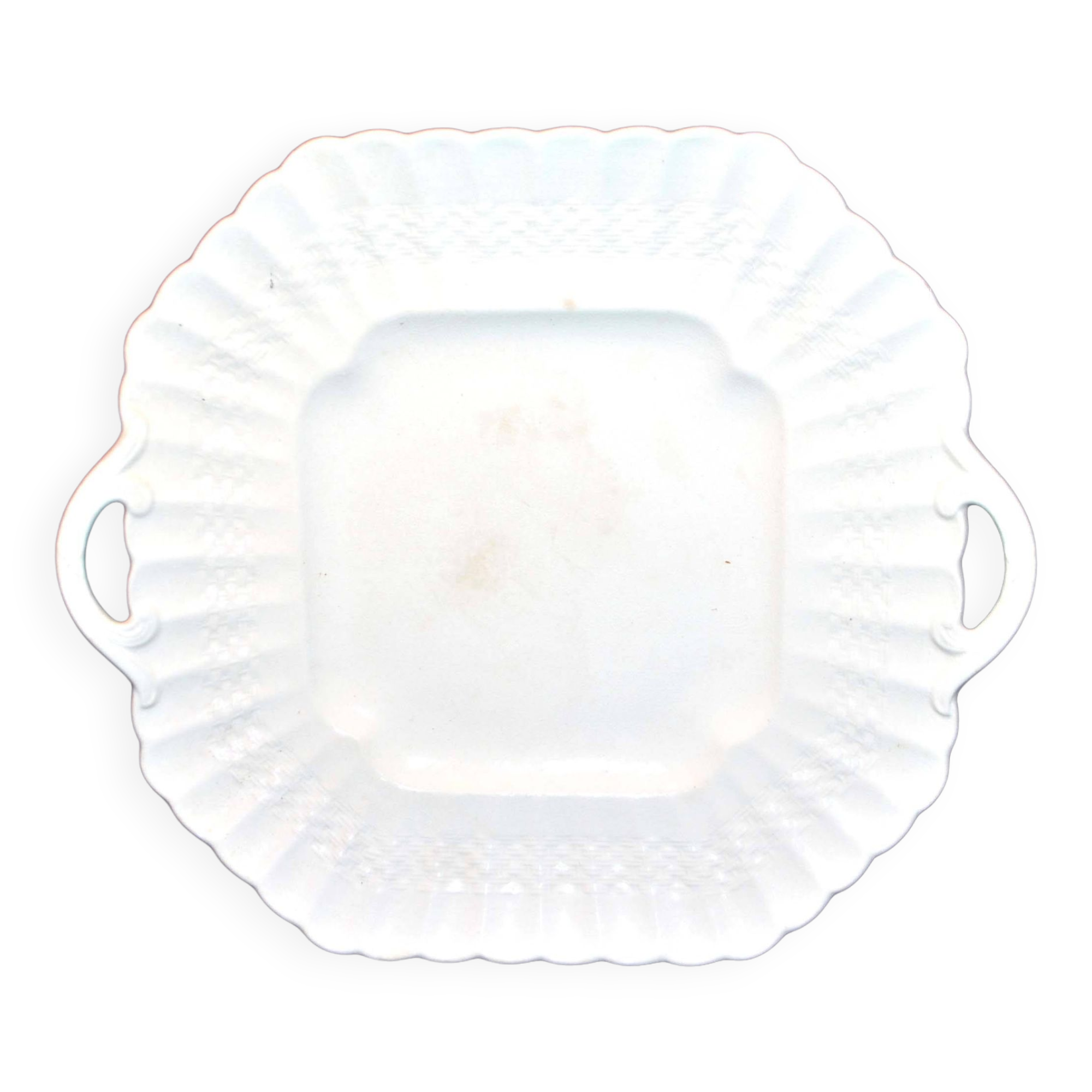 Antique octagonal dish in English "Bone China" opaque cream earthenware COPELAND SPODE England