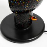 Pair of large 1980s Italian table lamps made of colorful multi-layer Murano