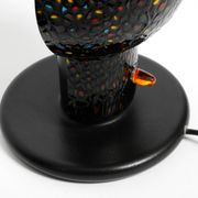 Pair of large 1980s Italian table lamps made of colorful multi-layer Murano