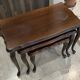 Set of 3 rustic nesting coffee tables in Louis XV style from 1950.
