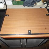 Side table with vinyl or magazine holders