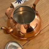 Vintage copper and ceramic kettle