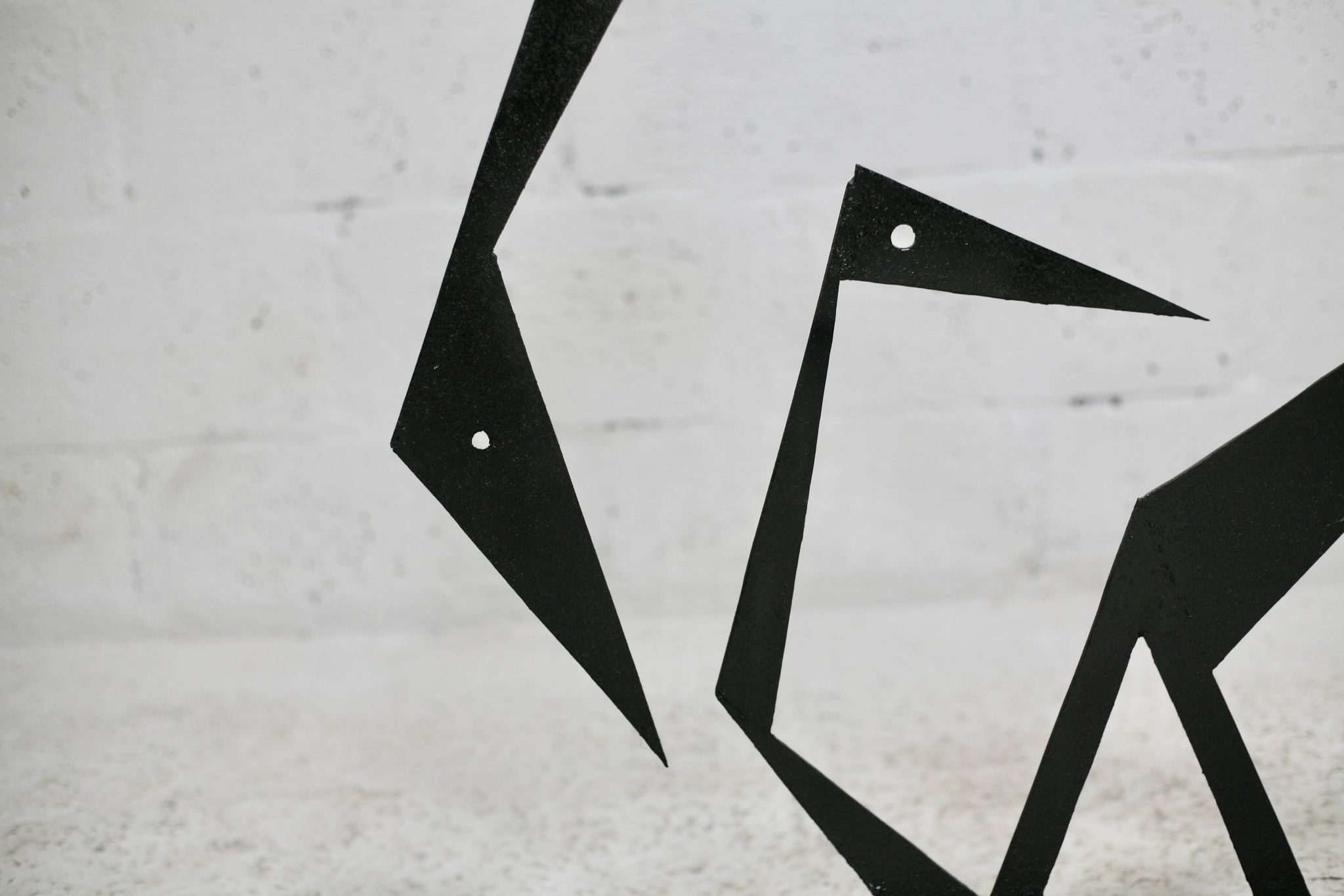 Steel sculpture, black, 1970s.