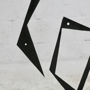 Steel sculpture, black, 1970s.