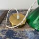 Vintage suspension lamp in marbled green opaline